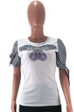 Trendy Digital Printing Spliced T Shirts AMW8183