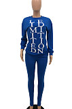 Loose At Home Casual Long Sleeve Letter Printing Pants Sets AMW8242