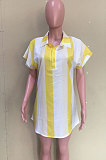 Women Stripe Digital Printing Casual T Shirt/Shirt Dress ORY5192