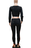 Sexy Bind Coat Pencil Pants Fashion Sequins Two-Pieces CCY8991
