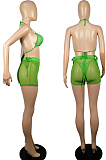 Fashion Hot Drilling Net Yarn Beach Bikini Three Piece LML213