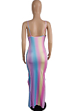 Women Sleeveless Hanh A Neck Sling Dye Bohemia Long Dress MK044 