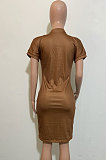 Trendy Sexy Casual Printing Short Sleeve Mini Dress GHH010
