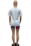 Women Fashion Positioning Printing Sport Casual Shorts Sets GHH020