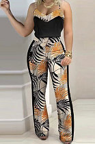 Digital Printing Gallus Sleeveless Trendy Casual Pants Sets SMX2022