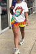 Women Fashion Positioning Printing Sport Casual Shorts Sets GHH020