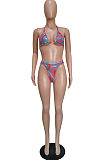 Sexy Printing Swimsuits Net Yarn Three-Piece BBN163