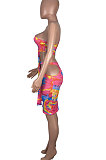 Sleeveless Tie Dye Sexy Package Buttocks Skirts Sets MOL128