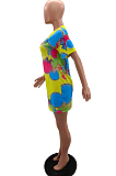 Fashion Positioning Digital Prining Loose Dress NYZ6012