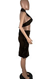 Ruffle Package Buttocks Skirt Pure Color Sexy Chest Wrap Two-Pieces MOL124