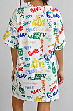 Summer Graffiti Print Casual Loose Dress QL1007