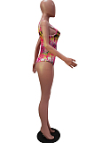 Euramerican Women Casual Print Conjoined Swimsuit Two-Piece TRS1141