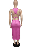 Summer Fashion Vest Lips Print Casual Dress JG021