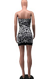 Sexy Club Fashion Printing Bandeau Bra Package Buttocks Mini Dress MQX2322