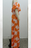 Sexy Digital Printing One Word Led Boob Tube Top Long Dress SMR9901