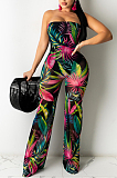 Fashion Sexy Chest Wrap Print Jumpsuit WY6782