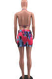 Bikini Sexy Trendy Printing Bind Package Buttocks Short Skirt Two Pieces Swimsuits MQX2337