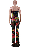 Fashion Sexy Chest Wrap Print Jumpsuit WY6782