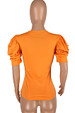 Summer Pearl Puff Sleeve High Elastic T Shirts YYZ856
