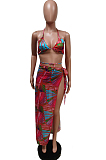 Summer Fashion Print Beach Bikini Swimsuits Three Piece F8350