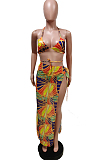 Summer Fashion Print Beach Bikini Swimsuits Three Piece F8350