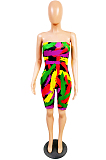Fashion Casual Print Boob Tube Top Three Color Jumpsuits T3417