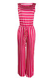 Stripe Knotted Strap Sleeveless Wide Leg Jumpsuits TL6568