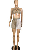 Sand Beach Color Matching Tassel Shorts Woolen Shorts Sets TL6592