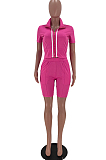 Euramerican Fashion Pure Color Spliced Sports Two-Piece ARM8286