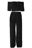 Loose Open Fork Pure Color Sexy Pants Sets AMM8034