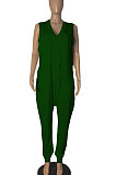 Pure Color Sleeveless Loose Casual Jumpsuits R6427
