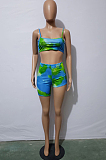 Fashion Sexy Print Sling Vest Shorts Two-Piece JH242