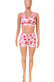 Trendy Printing Fruit Vest Shorts Sets  R6437