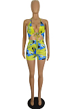 Summer Sexy Coloured Drawing Print Sling Jumpsuits LS6439