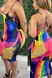 Euramerican Sping Summer Print Sling Tight Dress H1638