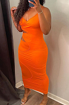 Fashion Sexy Pure Color Sling Tight Dress H1639