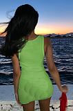 Summer Solid Color Sleeveless Vest Dress TC066