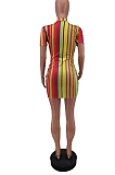 Night Club Fashion Sexy Stripe Print Dress ZDD31123