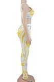 Yellow Sleeveless Casual Pants Sets AYW1003