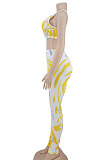 Yellow Sleeveless Casual Pants Sets AYW1003