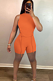 Casual Backless Drape Bangdage Pure Color Shorts Sets HAA9080