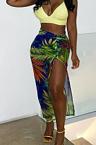 Fashion Sexy Bind Open Fork Print Long Skirts ZDD31112