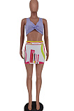 Sexy Print Stretch Vest Short Skirts Two-Piece ZDD31118