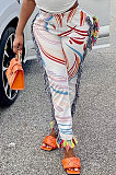 Casual Women Bottom Fashion Colorful Tassel Straight Long Pants MLM9068