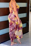 Fashion Sexy Printing Mid Waist Midi Dress JR3614