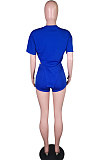 Fashion Casual Irregularity Short Sleeve T-Shirt Shorts Two-Piece C3054