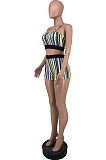 Summer Fashion Sexy Vertical Stripes Slip Shorts Sets  ZZS8381