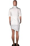 Fashion Deep V Shirt Short Sleeve Dress C3056 