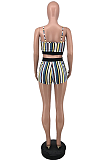 Summer Fashion Sexy Vertical Stripes Slip Shorts Sets  ZZS8381