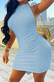 Halter Neck Knotted Strap Cultivate One's Morality Sexy Mini Dress Q870
